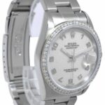 Rolex Datejust Steel Diamond Bezel Silver Jubilee Dial 36mm Watch U 16200