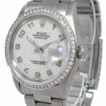 Rolex Datejust Steel Diamond Bezel Silver Jubilee Dial 36mm Watch U 16200