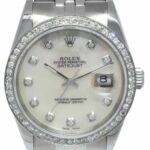 Rolex Datejust Steel MOP Diamond Dial/Bezel Jubilee Bracelet 36mm Watch L 16234