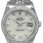 Rolex Datejust Steel MOP Diamond Dial/Bezel Jubilee Bracelet 36mm Watch L 16234