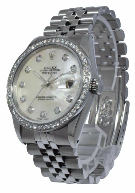 Rolex Datejust Steel MOP Diamond Dial/Bezel Jubilee Bracelet 36mm Watch L 16234