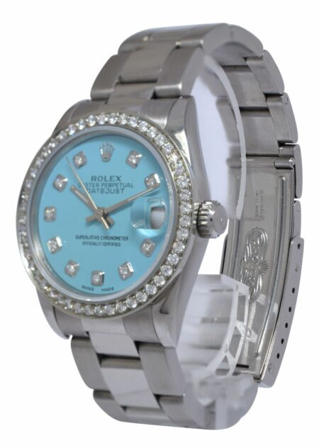 Rolex Datejust Steel Turquoise Diamond Dial/Bezel Ladies 31mm Oyster Watch 68240