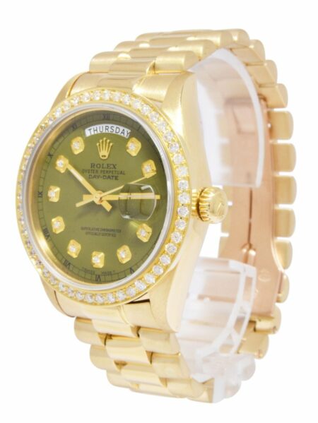 Rolex Day-Date President 18k Yellow Gold Diamond Dial/Bezel 36mm Watch '87 18038