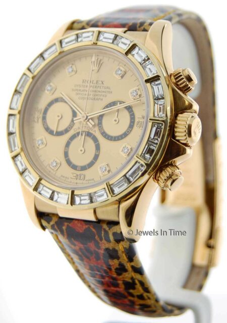 Rolex Daytona 18k Yellow Gold 
Diamond Mens Chronograph Watch 16518