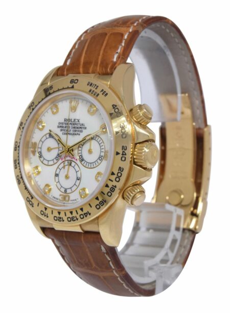 Rolex Daytona Chronograph 18k Yellow Gold MOP Diamond Mens 40mm Watch U 16518