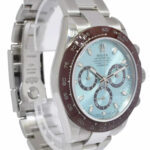 Rolex Daytona Steel Blue Dial Brown Ceramic Bezel Custom Mens 40mm Watch 116520