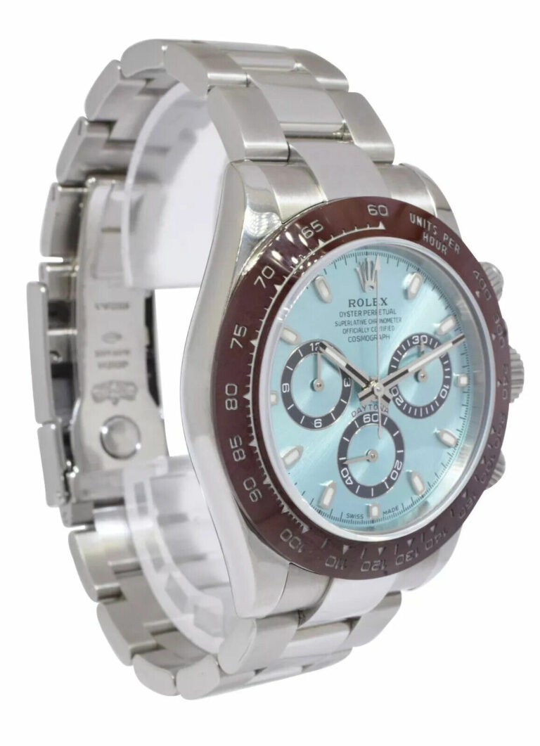 Rolex Daytona Steel Blue Dial Brown Ceramic Bezel Custom Mens 40mm Watch 116520