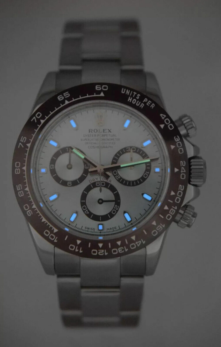 Rolex Daytona Steel Blue Dial Brown Ceramic Bezel Custom Mens 40mm Watch 116520