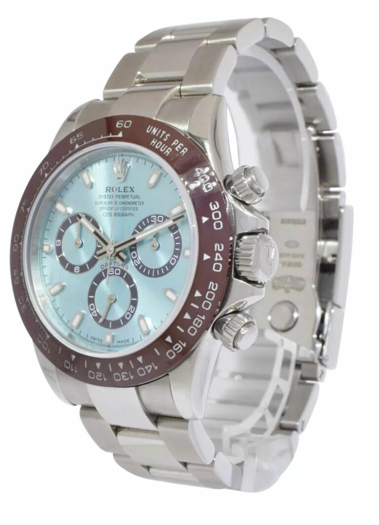 Rolex Daytona Steel Blue Dial Brown Ceramic Bezel Custom Mens 40mm Watch 116520