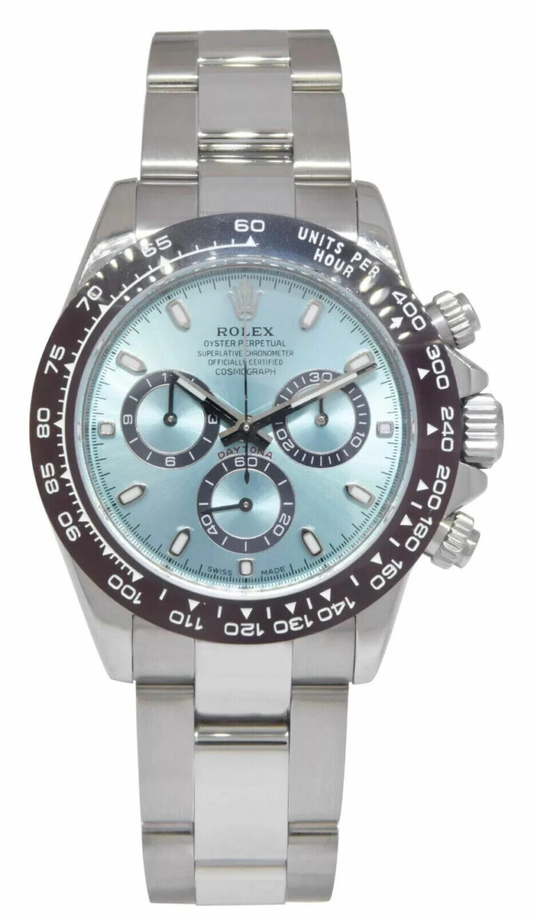 Rolex Daytona Steel Blue Dial Brown Ceramic Bezel Custom Mens 40mm Watch 116520