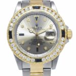 Rolex Submariner 18k Yellow Gold/Steel Serti Diamond/Sapphire 40mm Watch 16803