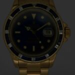 Rolex Submariner Date 18k Yellow Gold Blue Sapphire/Diamond 40mm Watch 16808