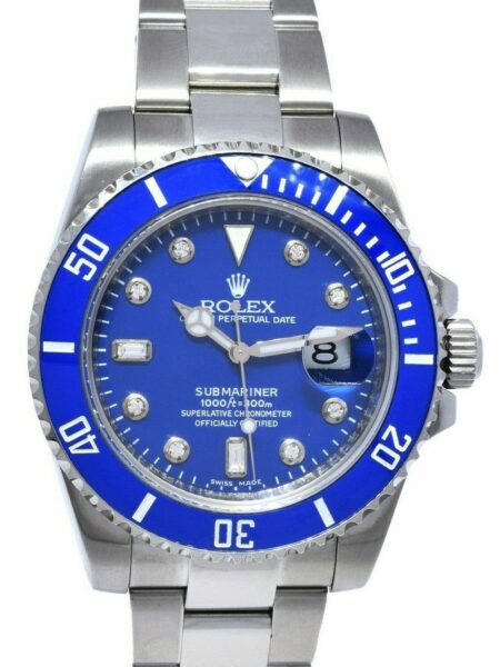 Rolex Submariner Date Stainless Steel /Ceramic w/Blue Diamond Dial 116610