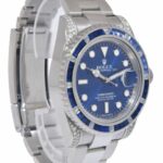 Rolex Submariner Date Steel Blue Dial Diamond 
Sapphire Watch + Papers 116610