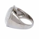 Saturn Crystal Quartz 3x3 Magic Square 18k White Gold Amulet Ring Size 8.5