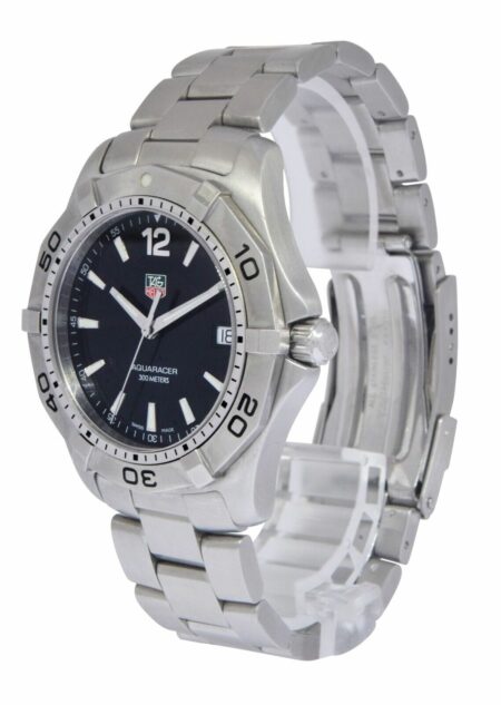 Tag Heuer Aquaracer Steel Black Dial Mens 39mm Quartz Watch WAF1110