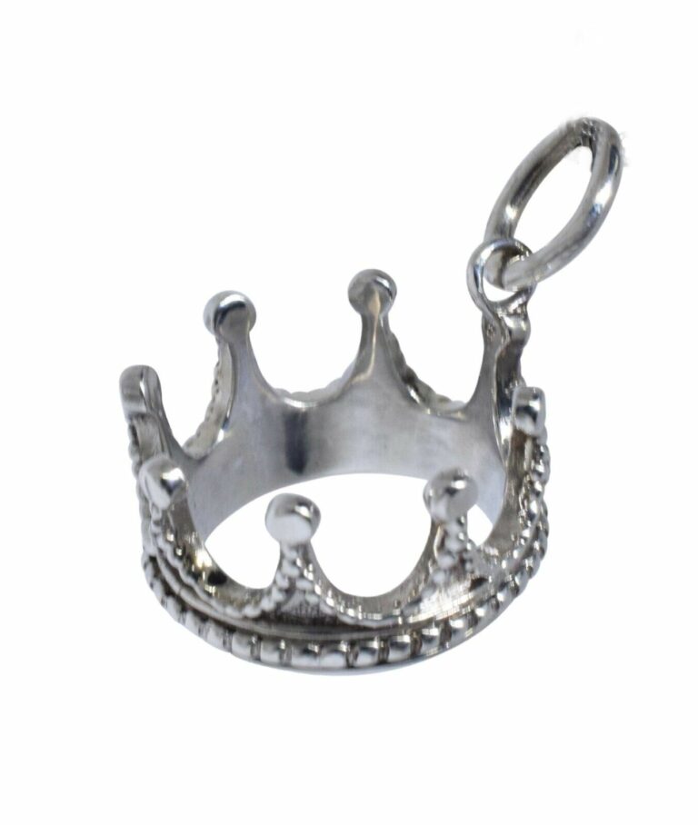 Tiffany 
Co 925 Sterling Silver 3D Princess Crown Charm Pendant