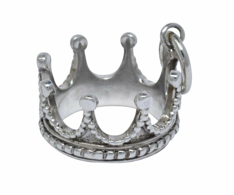 Tiffany 
Co 925 Sterling Silver 3D Princess Crown Charm Pendant