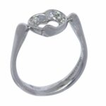 Tiffany 
Co. Elsa Peretti Open Heart Diamond 
Platinum Ladies Ring Size 5