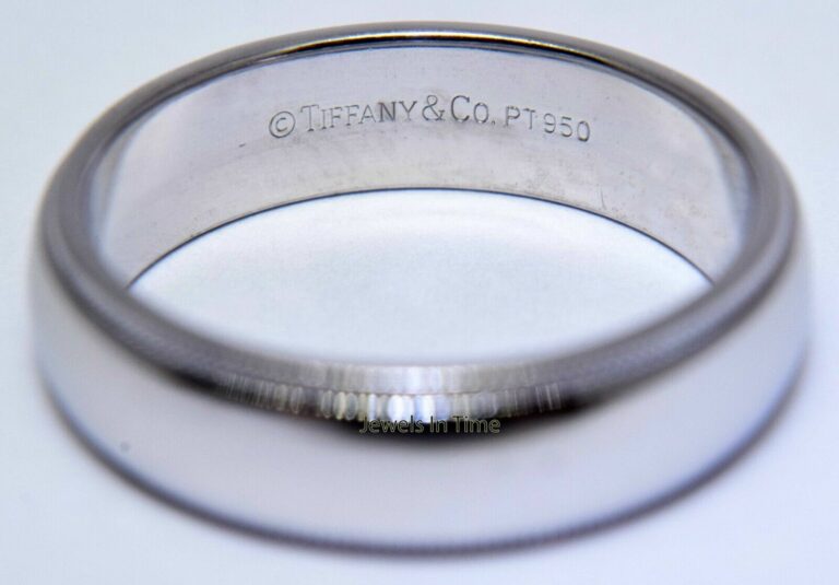 Tiffany 
Co. Platinum 6mm Wedding Band Ring Size 10.5