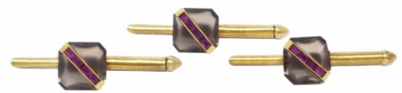 Tuxedo Set 14k Yellow Gold and Ruby Cufflinks & Studs