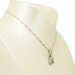 Wishbone Pendant 
Chain 18k White Gold 
Diamonds Ladies Necklace