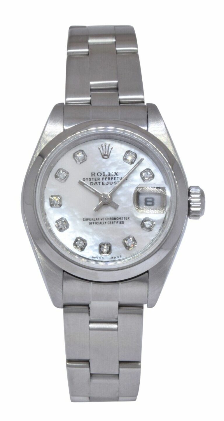 Rolex Datejust Steel MOP Diamond Dial Ladies 26mm Watch Y 79160