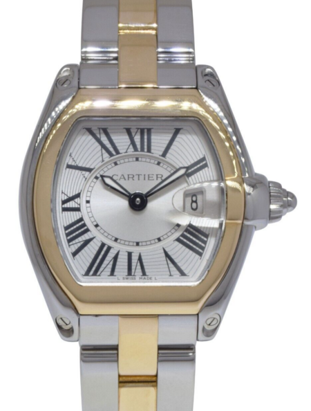 Cartier Roadster 18k Yellow Gold/Steel Ladies Quartz Watch W62026Y4 2675