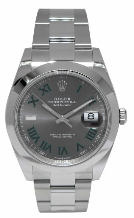 NEW Rolex Datejust 41 Steel Wimbledon Dial Oyster Watch Box/Papers '24  126300