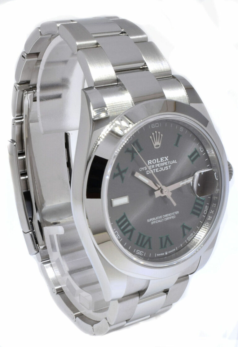 NEW Rolex Datejust 41 Steel Wimbledon Dial Oyster Watch Box/Papers '24  126300