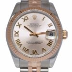 Rolex Datejust 18k Rose Gold/Steel Pink Roman Dial Ladies 31mm Watch D 178271