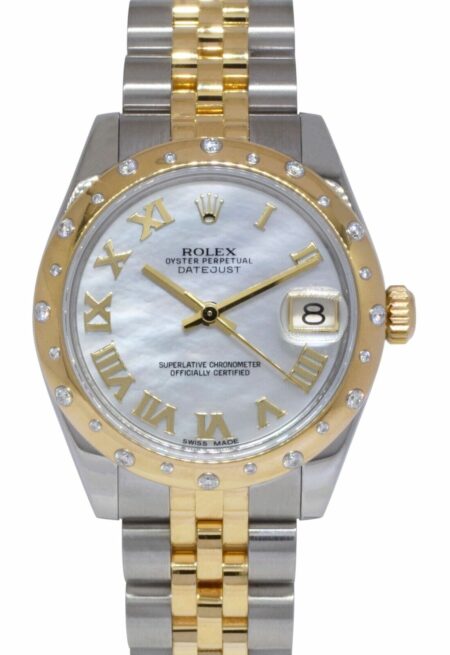 Rolex Datejust 18k Yellow Gold/Steel 
Diamond MOP Dial 31mm Watch +Card 178343