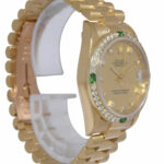 Rolex Datejust President 18k Yellow Gold Diamond D/B Emerald 31mm Watch 68278