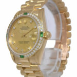 Rolex Datejust President 18k Yellow Gold Diamond D/B Emerald 31mm Watch 68278