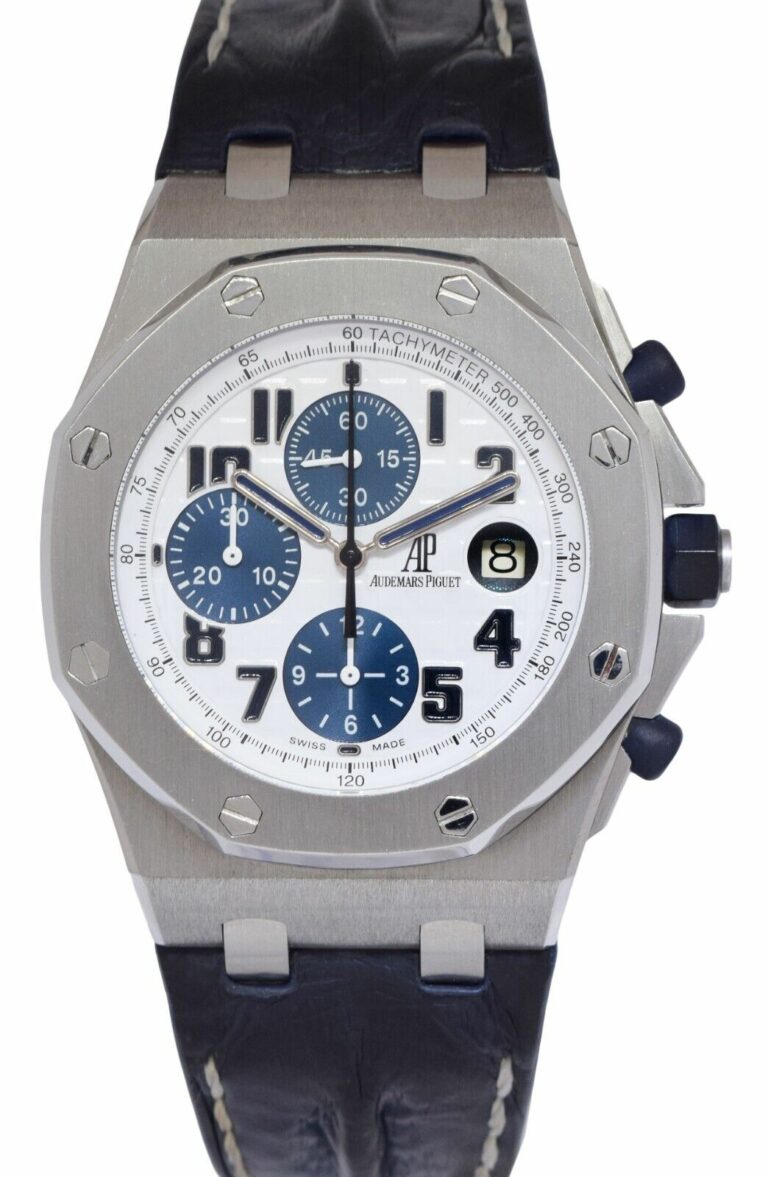 Audemars Piguet Royal Oak Offshore Chrono Navy Blue Panda 42mm Watch 26170ST