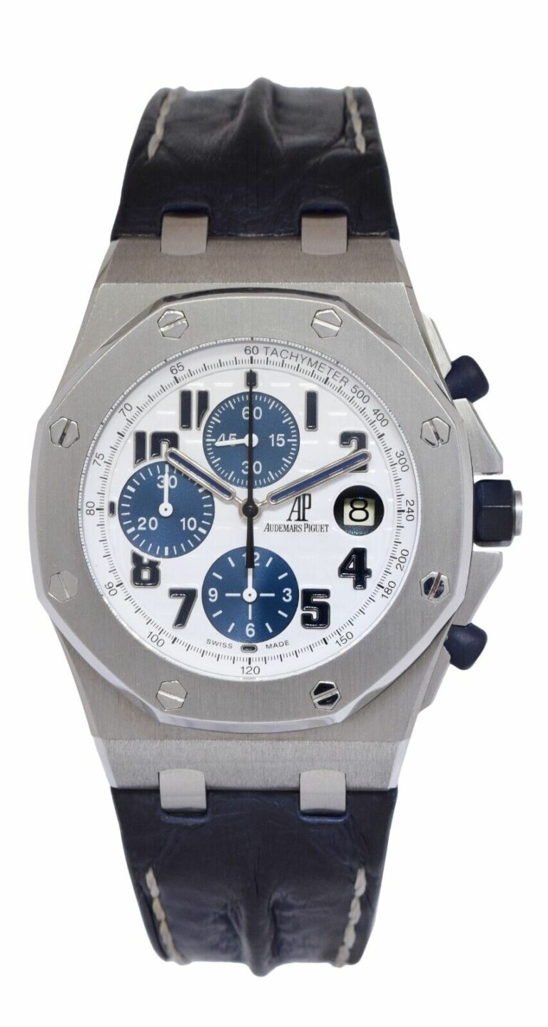 Audemars Piguet Royal Oak Offshore Chrono Navy Blue Panda 42mm Watch 26170ST