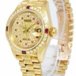 Rolex Datejust President 18k Yellow Gold Diamond/Ruby Ladies 26mm Watch 69178