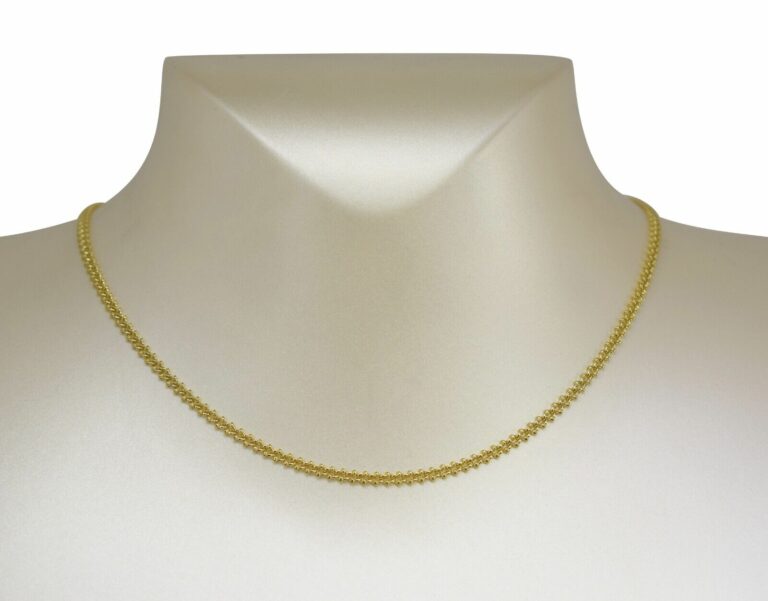 Faberge 18k Yellow Gold Curb Chain Link Necklace 16"