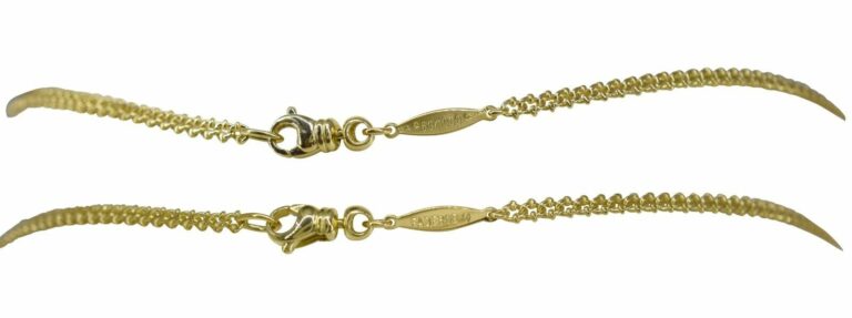 Faberge 18k Yellow Gold Curb Chain Link Necklace 16"