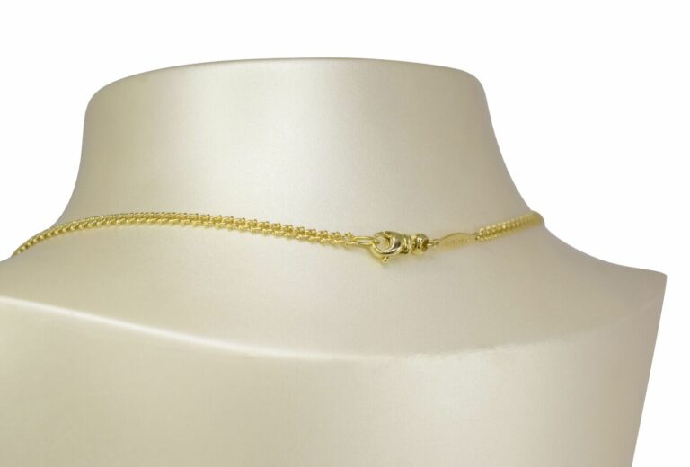 Faberge 18k Yellow Gold Curb Chain Link Necklace 16"