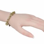 Gemstone 
Diamond 14k Yellow Gold Rolo Links Bracelet with Toggle Clasp