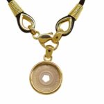 Bvlgari 97 NYC Metro Subway Token 18k Yellow Gold Pendant on Cord Necklace