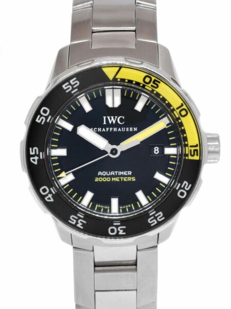 IWC Aquatimer 2000 Steel Black/Yellow Mens 44mm Watch 3568 IW356801