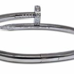 Cartier Juste Un Clou Bracelet Diamond 18k White Gold Nail 16 +Cert '21 B6048716