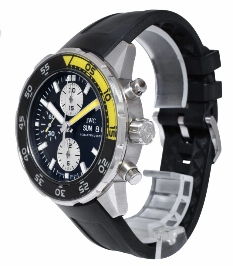 IWC Aquatimer 3767 Chronograph Steel Black/Yellow Mens 44mm Watch B/B IW376702