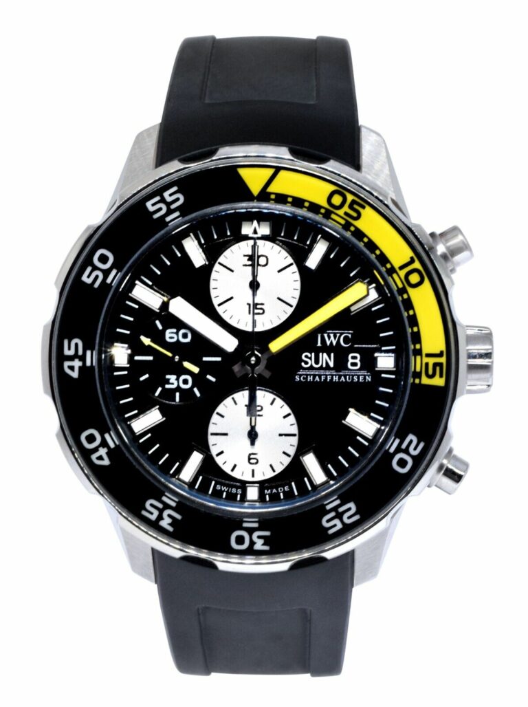 IWC Aquatimer 3767 Chronograph Steel Black/Yellow Mens 44mm Watch B/B IW376702