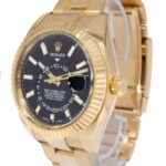 Rolex Sky-Dweller GMT 18k Yellow Gold Black Dial 42mm Watch +Card '18 326938