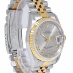 Rolex Datejust 18k Yellow Gold/Steel Slate Roman Dial Mens 36mm Watch T 16233