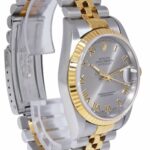 Rolex Datejust 18k Yellow Gold/Steel Slate Roman Dial Mens 36mm Watch T 16233