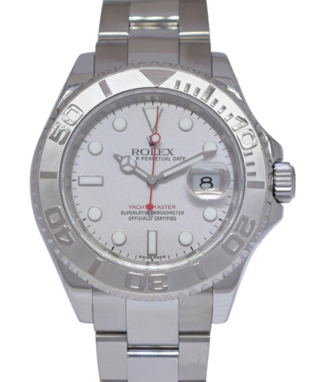 Rolex Yacht-Master Stainless Steel 
Platinum Mens 40mm Automatic Watch M 16622